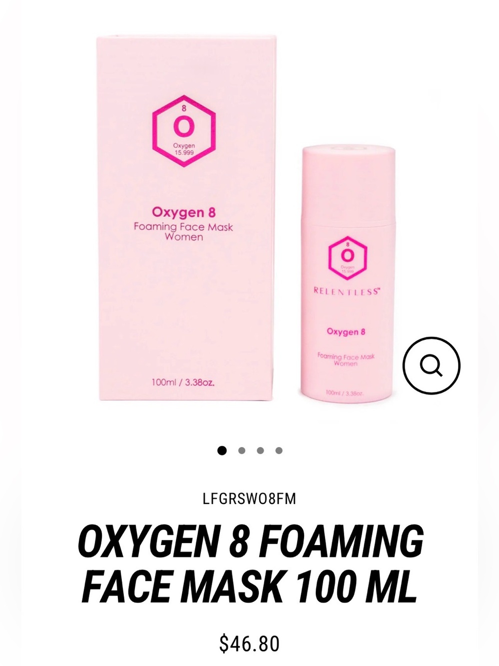 Relentless Brand: Oxygen 8 Foaming Face Mask for Women
